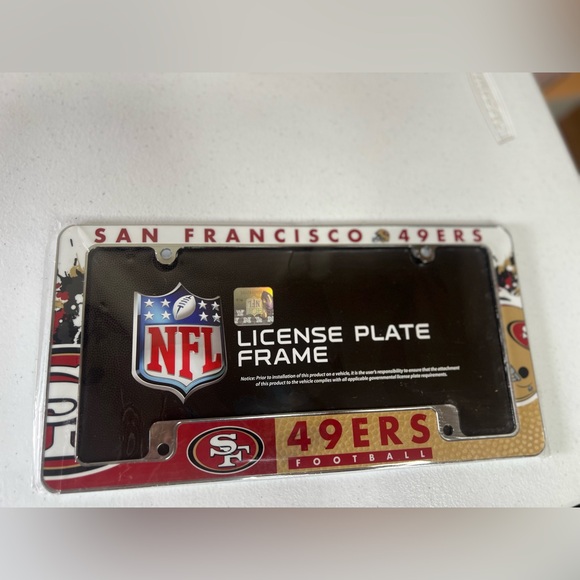 NFL Other - NWT NFL San Francisco 49ers Football license plate frame Metal Graphics